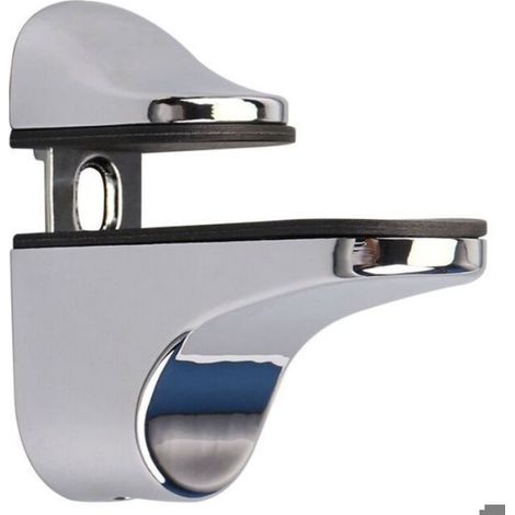 Support de Tablette en Verre - Alliage de Zinc - Réglable 3 à 23 mm - Pour Étagères en Verre ou Bois - Salle de Bain Jardin Extérieur - 4 Pièces (1/5)