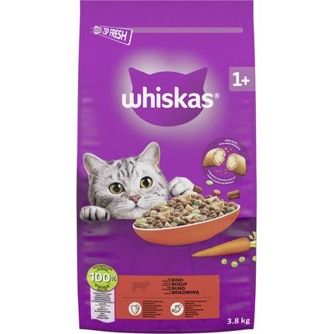 Whiskas Katzentrockenfutter Adult 3,8 kg  Rind