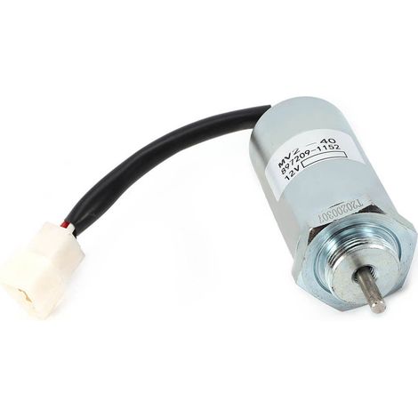 Électrovanne d'arrêt moteur pour excavatrice, boîtier en acier, bobine émaillée haute température, 12 V (1/5)