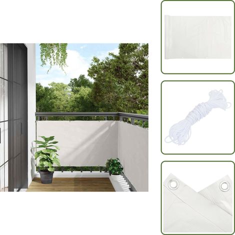 Recinzione da balcone - vidaXL Paravento da Balcone Bianco 600x120 cm in PVC - Paravento in PVC