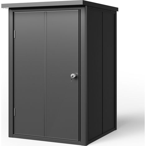 GFP Primeyard Armadio da esterno in metallo 84x84x131 cm Casetta da giardino antracite pavimento incluso