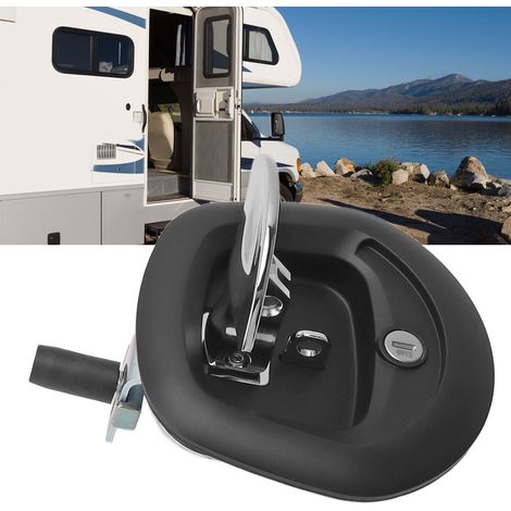 Accessoire pour camping-car : verrou de poignée en T avec clé, 96,5 x 72 mm, convient aux camping-cars, remorques, fourgons aménagés et caravanes (Référence : 6203 Verrou de boîte à outils pour campin (1/5)