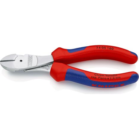 KNIPEX 74 05 160 Tronchese laterale per meccanica tipo "forte" con manici multicomponente cromata 160 mm (1/4)