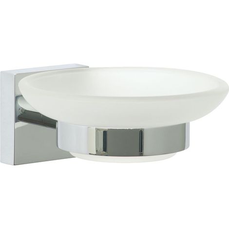Porte-savon en verre avec support technique de collage