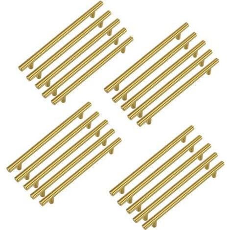 20pcs Poignée Meuble Dorée Poignée de Meuble Cuisine 128mm Poignee Laiton Poignée Tiroir Laiton Poignee Cuisine en Acier Inoxydable