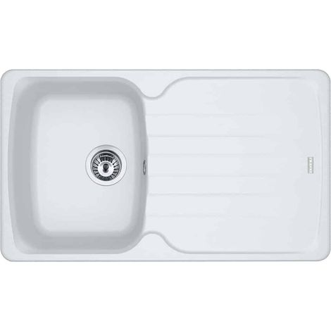 Évier de cuisine Antea Fragranit+ AZG611-86 - 860 x 500 x 210 mm - Blanc artic - Sous-meuble 50 cm - Franke