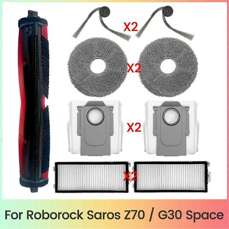 pièces de rechange pour aspirateur spatial Saros Z70 / G30 : accessoires, rouleau, brosse latérale, sac à poussière et filtre. (1/5)