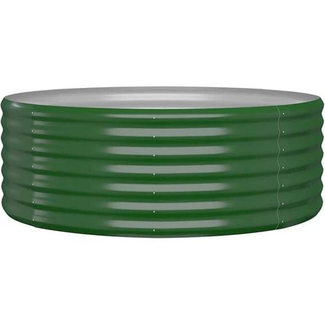 Jardinière surélevée en acier galvanisé, 100 x 100 x 36 cm, verte (1/5)