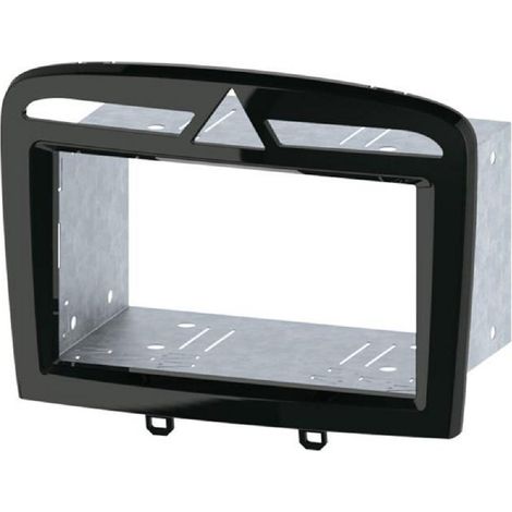 Kit facade autoradio KA437D compatible avec Peugeot 308 408 Noir Laque 2Din
