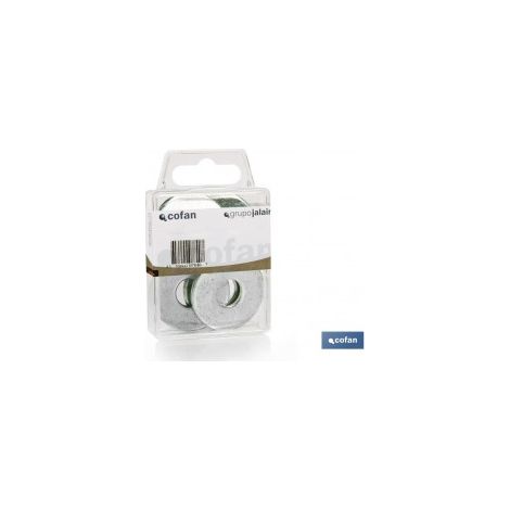 Confezione da 12 rondelle piane DIN 9021 M-8 in blister standard