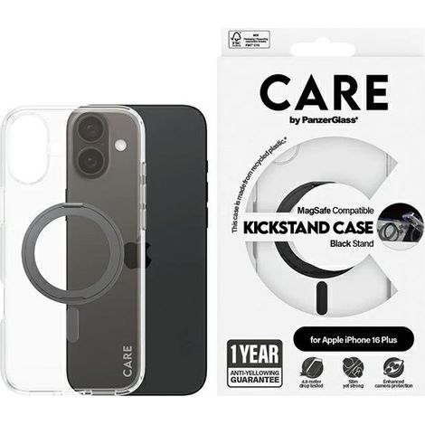 Custodia Care by PanzerGlass con supporto integrato e funzione di cavalletto per iPhone 16 Plus 6.7" nero/nero con MagSafe 1323 (1/5)