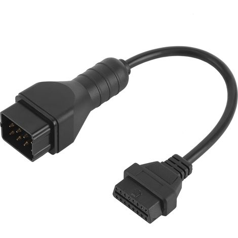 Adaptateur OBD2 12 vers 16 broches, câble de diagnostic pour voiture, extension de connecteur, accessoire auto, compatible véhicules, prise mâle-femelle, robuste et pratique. (1/5)