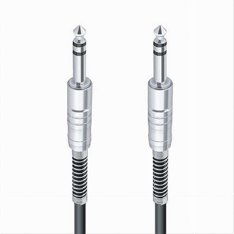 MaxTech - Cavo Collegamento 2 Jack Da 6.5mm 5metri Cavetto Microfono Audio Stereo Jjack-08 - (1/2)