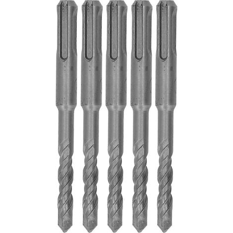 5-teiliges Set Bohrhammer-Bohrer mit Hartmetallspitze, spiralförmig, 2 Schneiden, Schlagbohrer für Ziegel und Stein 1