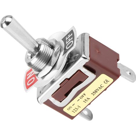 Interrupteur à bascule momentané 15 A 250 V, 2 broches, 2 positions, pas de 12 mm (1/5)