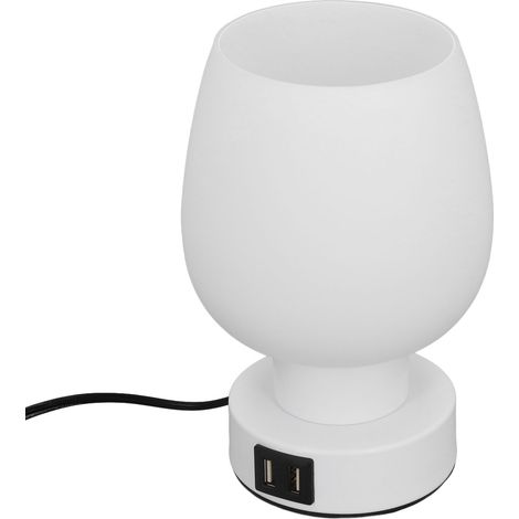 Lampe de chevet tactile luxe abat-jour verre adjustable lumière douce moderne petite lampe posée contrôle tactile pour chambre salon avec port USB (1/5)