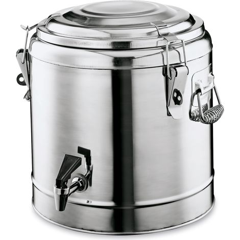 Thermobehälter, Thermogetränkebehälter, Getränkebehälter mit Zapfhahn - Chromnickelstahl, 8L (1/2)