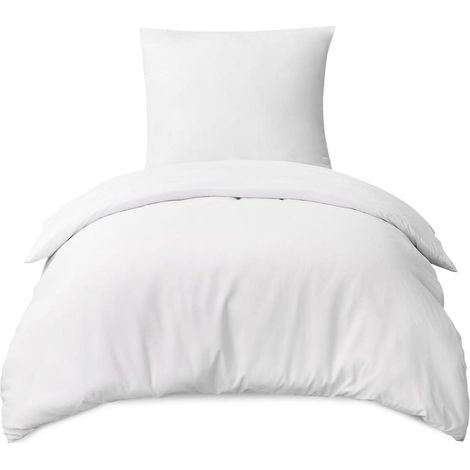 Bettwäsche-Set 155x220 cm 2-teilig, Mikrofaser, Weiß, Bügelfrei (1/5)