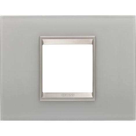 PLAQUE LUX RECT. 2P VERRE NATUREL GEWISS GW16202GT
