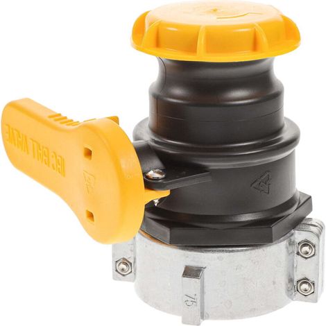 75mm DN50 Ton IBC Water Tank Ball Valve, Acid and Alkali Resistant Garden Irrigation Water Tank Adapter (Outlet Fine Thread 60mm) (1/4)