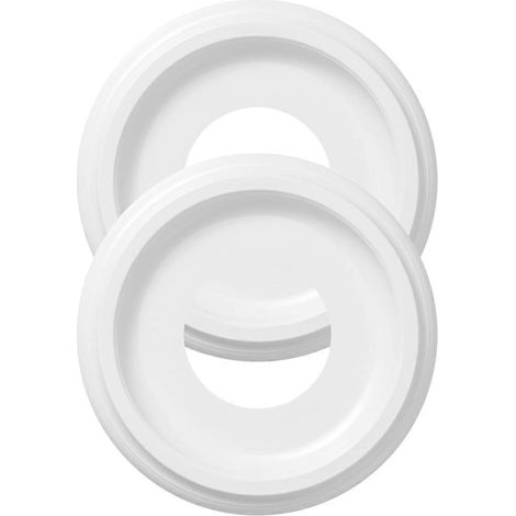 Lot de 2 médaillons de plafond moulés en PU blanc-- (1/5)
