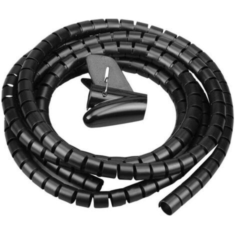 Manchon Cache-Câble Noir 2.2x3m, Range Câbles en Plastique Flexible – Protection et Organisation pour vos Câbles. (1/5)