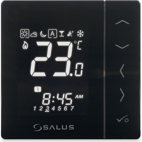 Salus  Régulateur VS30B - Noir - Programmable - Économies d'Énergie - Utilisation Simple (1/3)