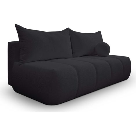 Dreisitziges Sofa PIANO mit Schlaffunktion Schwarz (1/5)