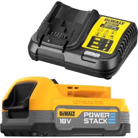 DeWalt 18v Compact Powerstack Battery & Charger Starter Set DCB112 + DCBP034 (1/4)