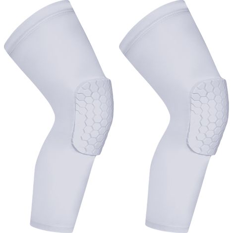 Genouillères de basketball pour sports de plein air, genouillères alvéolées, protection anti-collision, blanches (1/5)