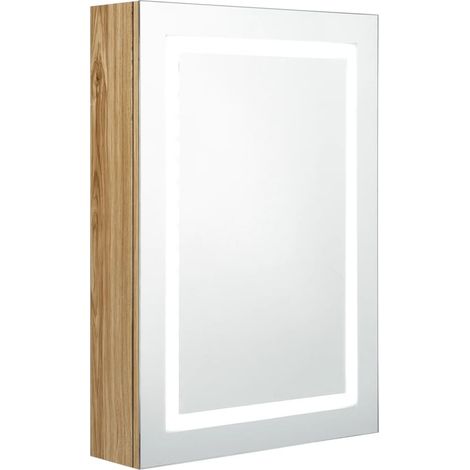 Maison Exclusive - LED-Spiegelschrank fürs Bad Eichenoptik 50x13x