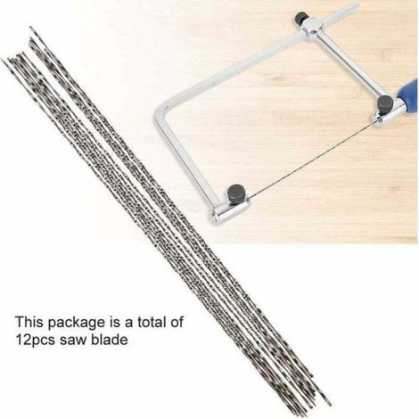 12pcs lames de scie – Lames en acier au carbone avec dents spiralées – Pour métal, bois et plastique – Taille : 13 cm (1/4)