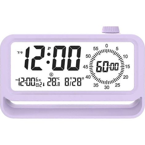 Une horloge numérique lumineuse avec affichage visuel, adaptée à l'enseignement et à la gestion du temps des étudiants, dotée de rappels horaires à LED. (1/5)