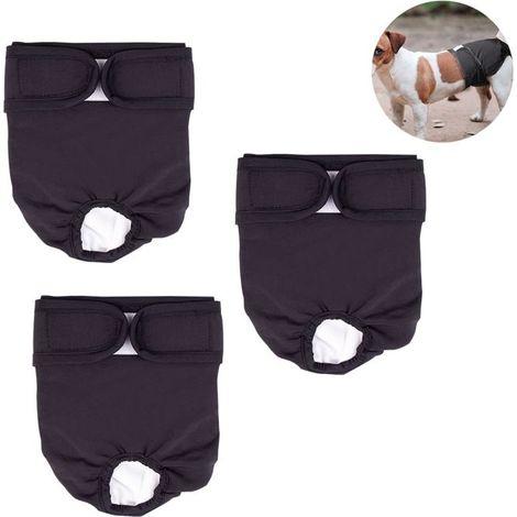 JORMFTTE Paquet De 3 Couches Lavables Réutilisables Pour Chien, Pantalon Physiologique Pour Chien Très Absorbant Couche Sanitaire