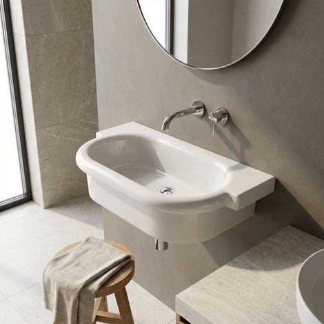 Lavabo a canale 90x45 cm bianco per comunità – Kenia Dolomite