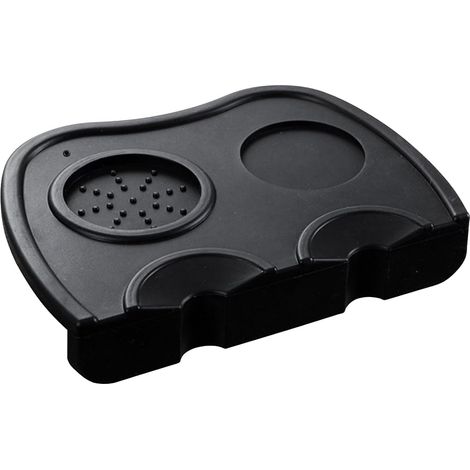 Tappetino per pressatura, tappetino per pressatura del caffè in silicone, tappetino per pressatura dell'espresso per macchina da caffè Barista, tappetino per pressatura angolare (nero) (1/5)