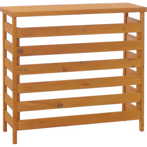 [NON UTILIZZATO] Copertura per impianto di climatizzatore/pompa calore HHG-073, rivestimento in legno MVG 78x84x32 cm, naturale