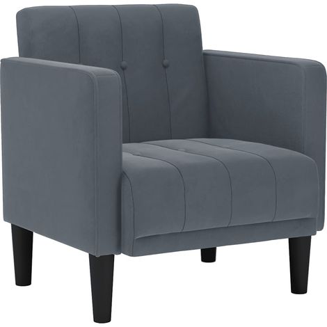 Maison Exclusive - Divano Sedia con Braccioli Grigio Scuro 53 cm in Velluto