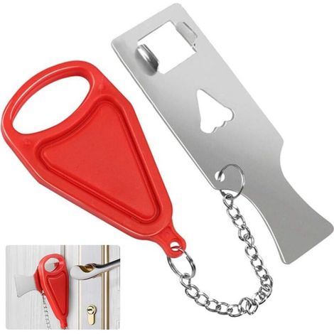 Cadenas de porte portable, cadenas de voyage, cadenas de voyage portable, cadenas de porte portable, cadenas de voyage en acier inoxydable pour empêcher l'entrée (1/5)