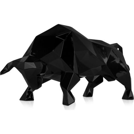 Escultura TORO Grande Fuerza Poder Miura Bicho Color Negro  25 x 48 x 23 cm - SpazioLuzio