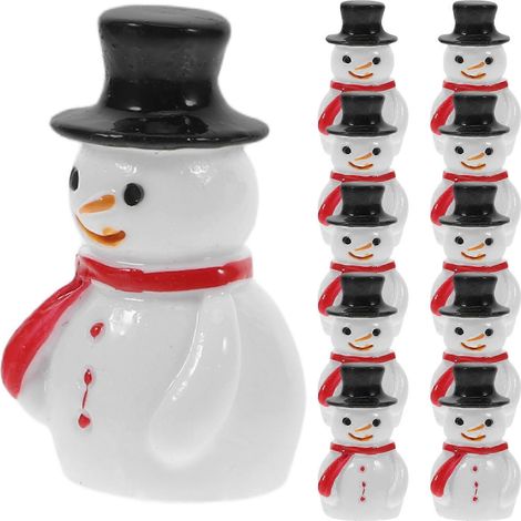 Mini bonhommes de neige en résine, décoration de bureau, lot de 50 pièces (1/5)