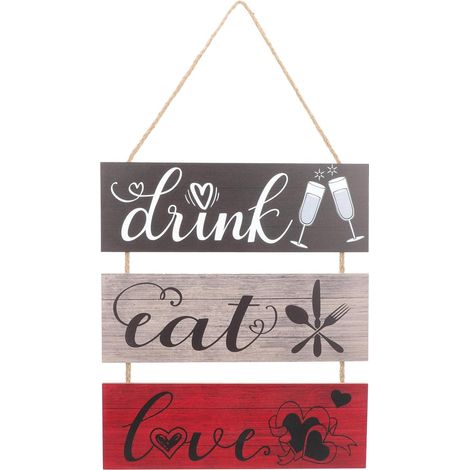 Panneau Mural en Bois Rustique à Suspendre Corde, Décor Élégant et Portable Cuisine ou Salle à Manger, Décoration Murale Chaleureuse et Résistante (1/5)