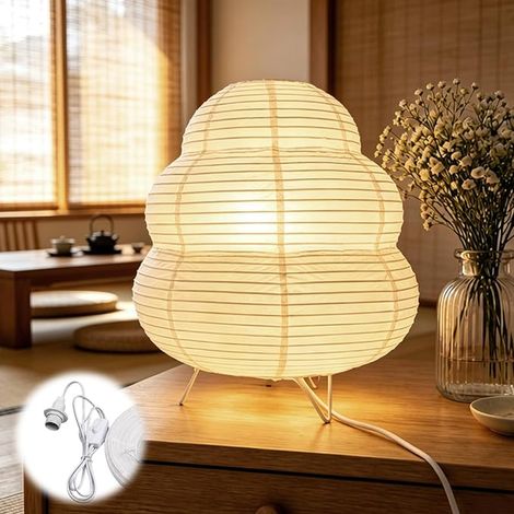 Lampe en papier de riz - Lampe sur pied en papier - Lampe de chevet (1/2)