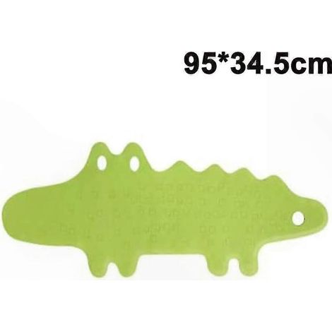 Tapis de bain antidérapant enfant, motif crocodile, doux et lavable en machine, caoutchouc pour douche, 95 x 34,5 cm (1/5)