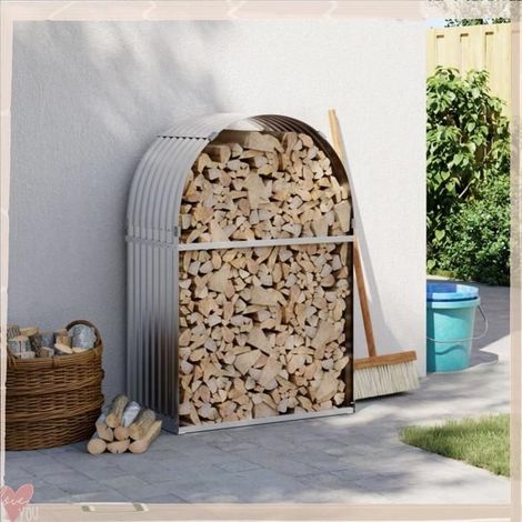 364589 Porte-bches argenté 80x45x120 cm acier galvanisé (1/5)