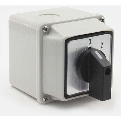 Wendeschalter – 220 V – 8 Anschlüsse – 3 Positionen (1-0-2) – Für elektrische Verdrahtung und Anlauf von Asynchronmotoren – 1 Stück (1/5)