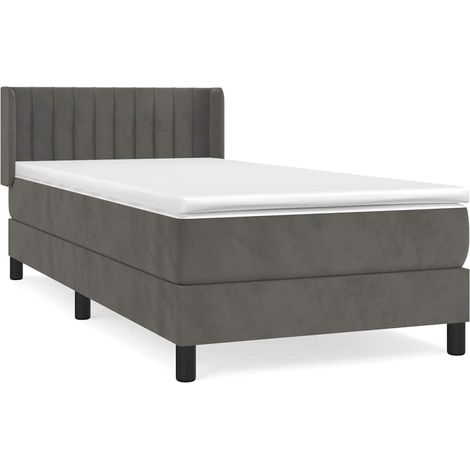 Maison Exclusive - Cama box spring con colchón terciopelo gris os (1/5)