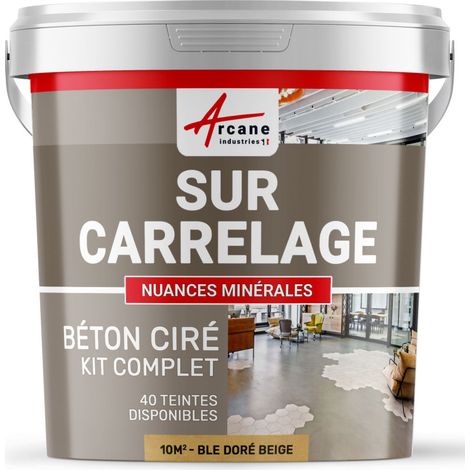 KIT KUNSTHARZBETON FÜR FLIESEN - Weizen-Gold-Beige - kit 10 m2 (2 couches)