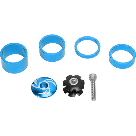 Umweltfreundlicher, leichter und glänzender Fahrradsteuersatz, komplettes Ersatzteilset für Fahrräder, blau (1/5)
