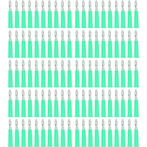 100 Connecteurs banane à souder 4mm vert, lot de 100 pièces en laiton, zinc et ABS, fiche banane pour batteries de camion (1/5)